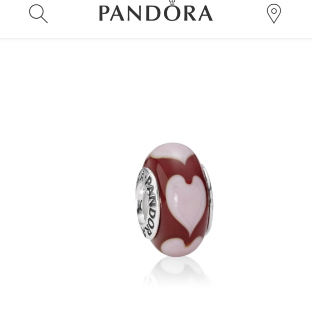 Authentic Pandora- Red Love, Pink Hearts Charm